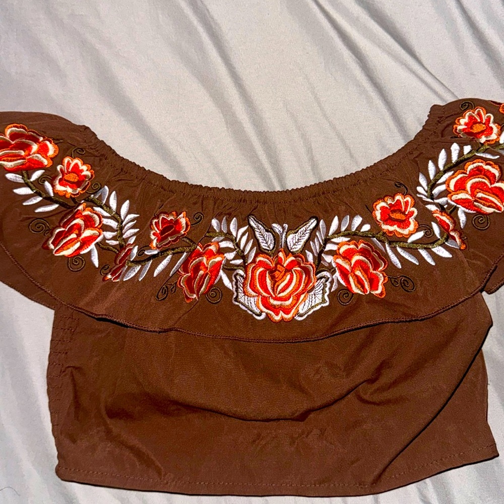 Brown floral shirt